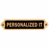 Premium 22x5cm custom brass door plates in a sleek black finish